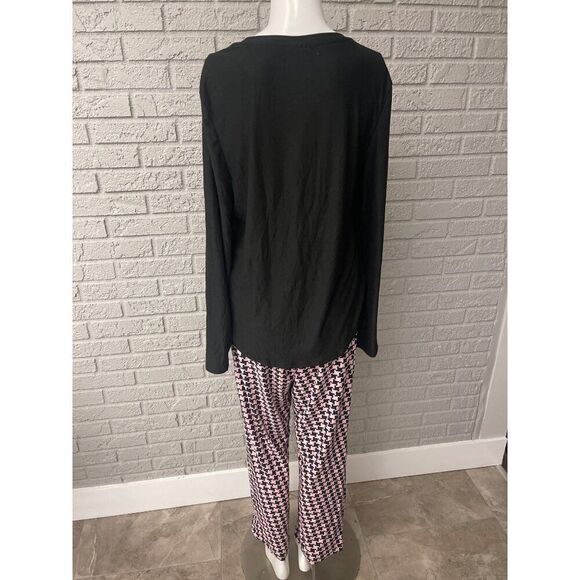 Just Be ‘Let Me Sleep’ Black & Pink Women Pajamas 2 Pcs Set Size L - Picture 2 of 8